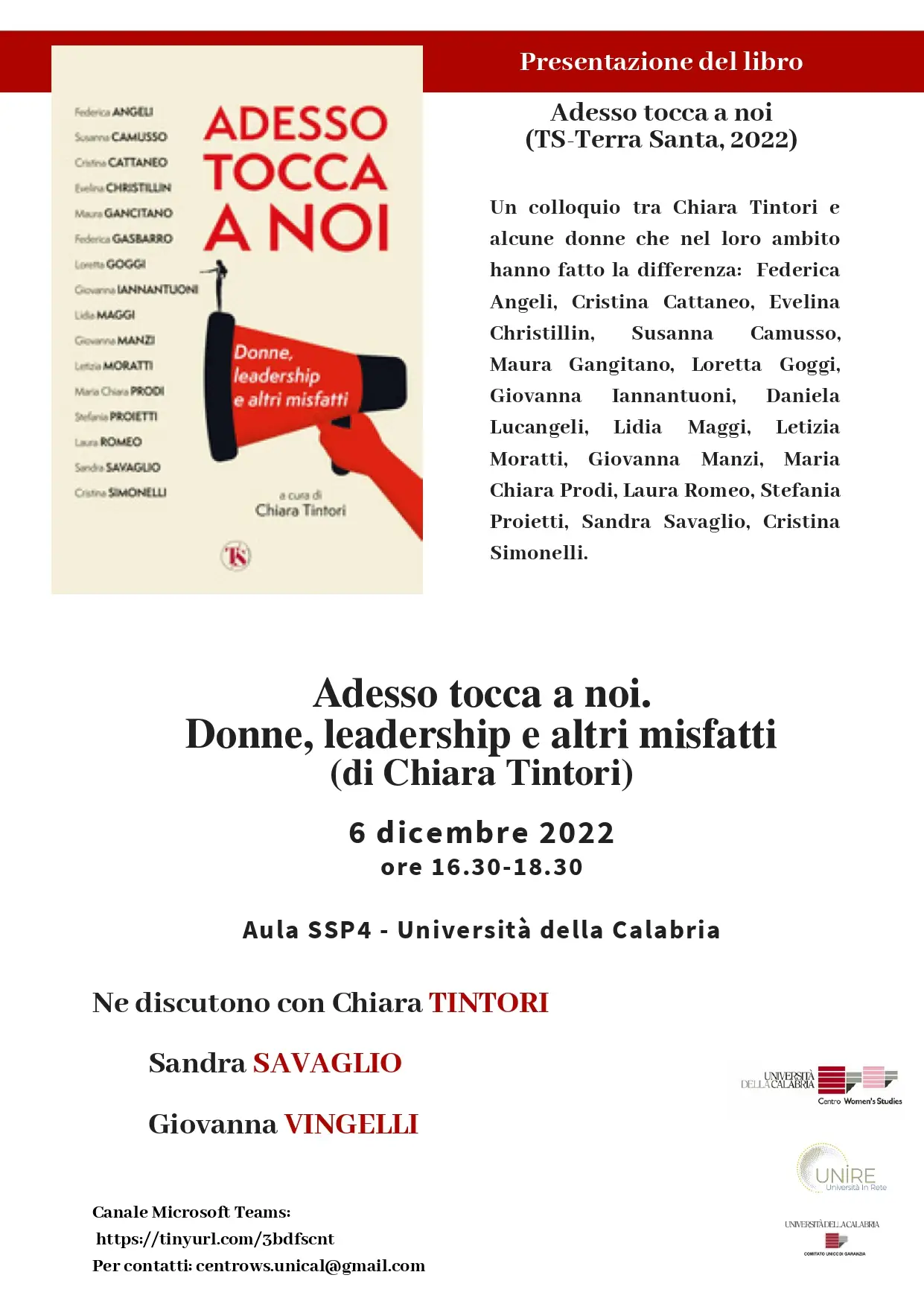 Presentazione del libro Adesso tocca a noi