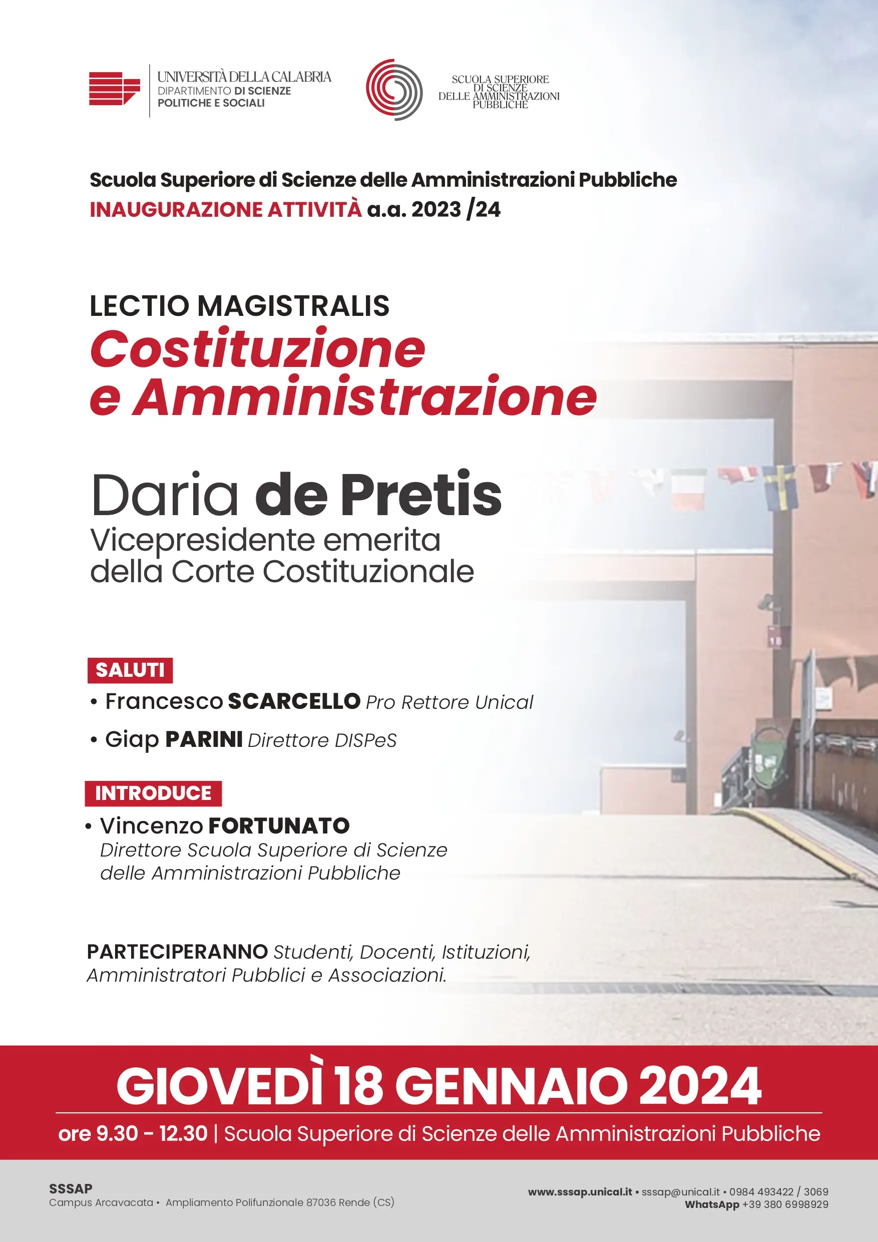 Lectio magistralis "Costituzione e Amministrazione"