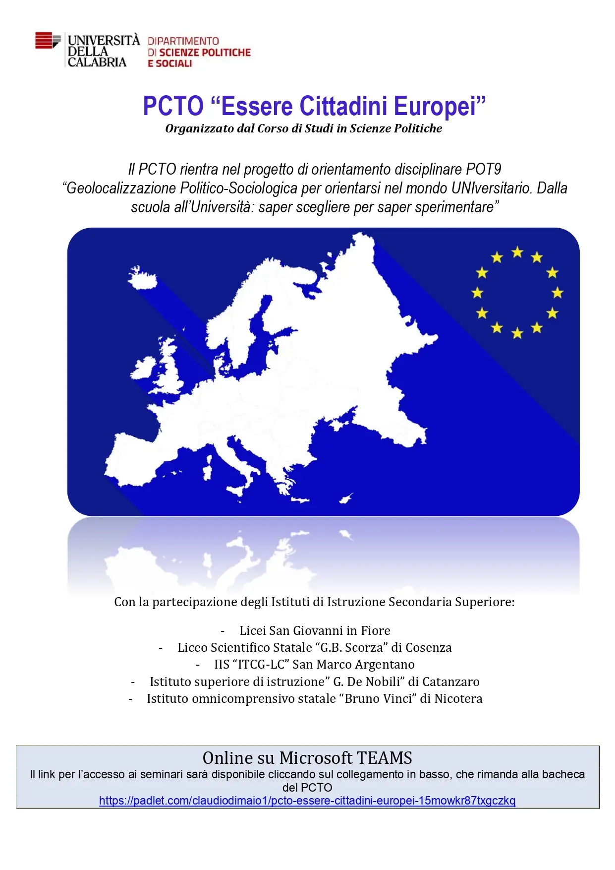 PTCO “ESSERE CITTADINI EUROPEI”
Secondo incontro: Integrazione e istituzioni dell’UE