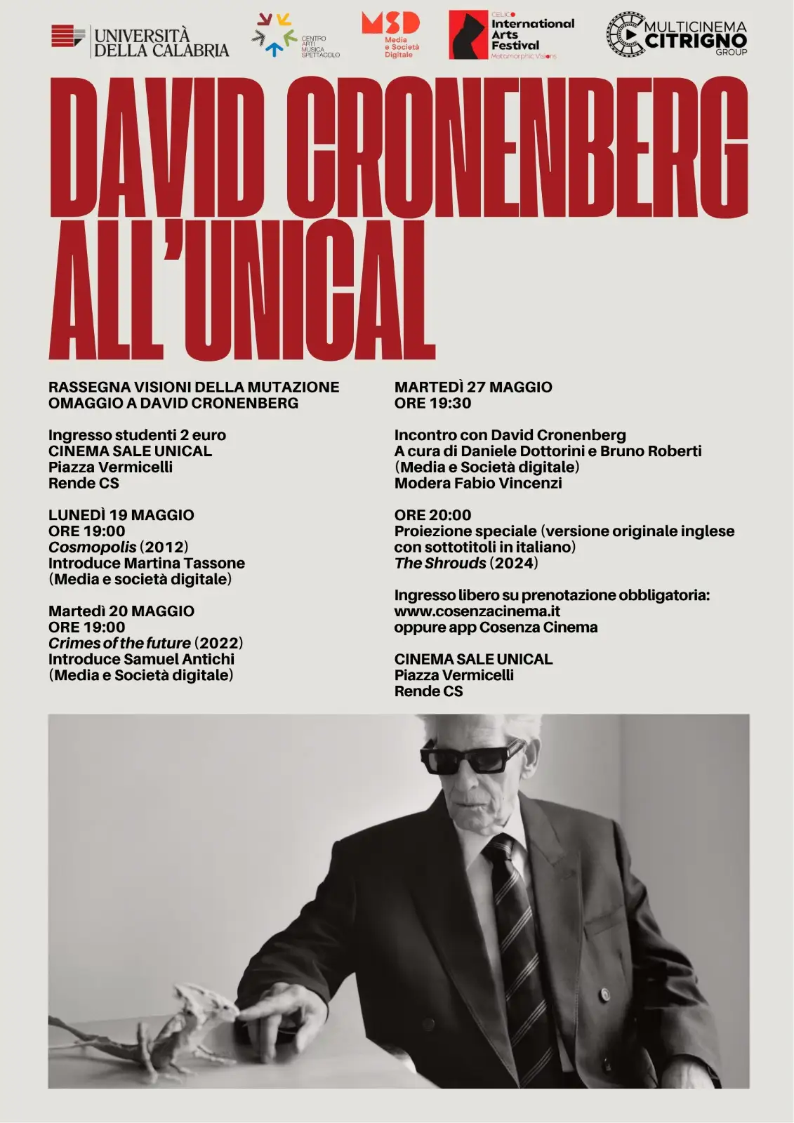 David Cronenberg all'unical